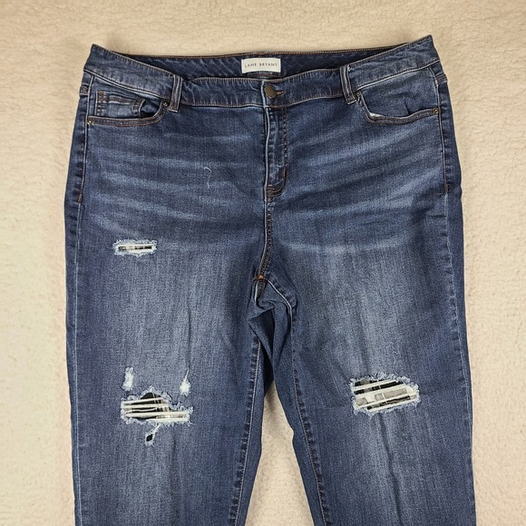 Lane Bryant Jeans Womens 18 Blue Low Rise Boyfriend‎ Distress Magic Waistband - Picture 2 of 11